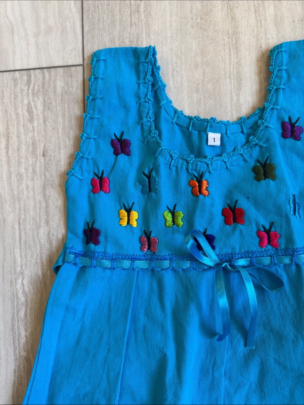 NEW Cotton Butterfly Dress Girls size 12-18 months, artisan made Cabo San Lucas